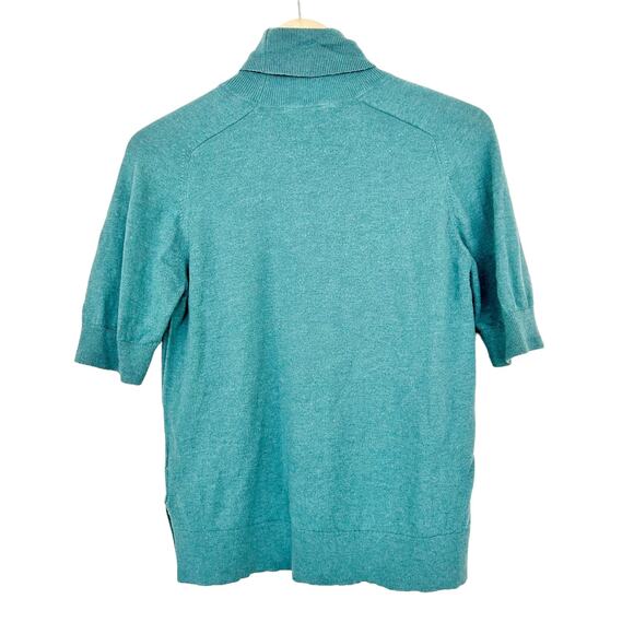 Everlane Green Wool Blend Short Sleeve Turtleneck Sz S - Picture 4 of 5